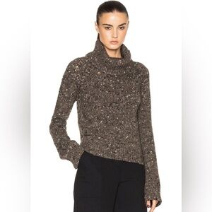 Veronica Beard Indie Sweater Womens Small Brown Knit Wool Turtleneck